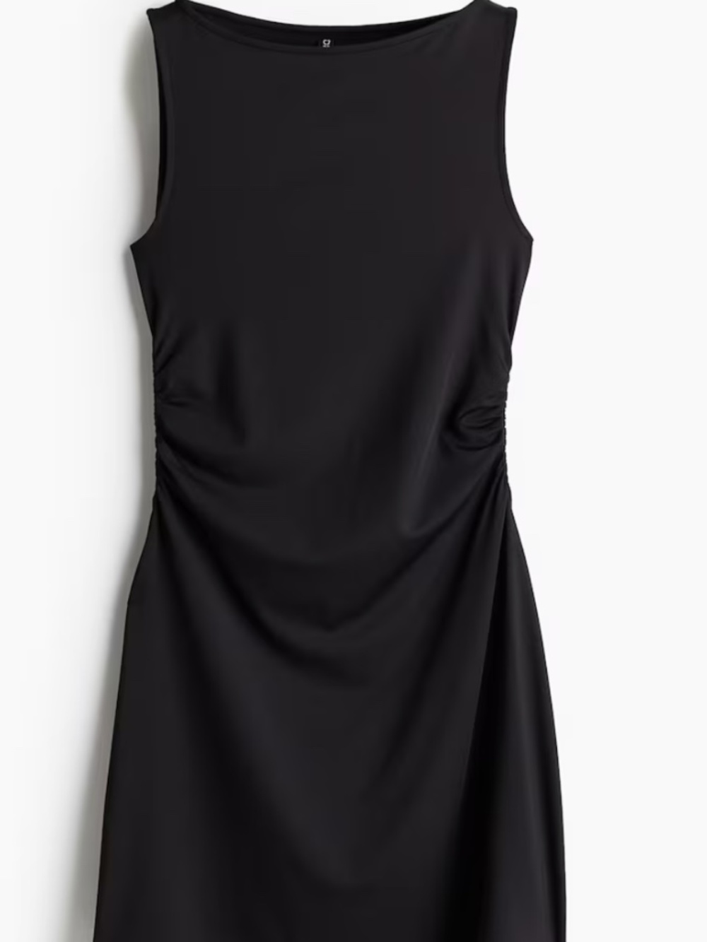 H&M Black M GATHERED DRESS WITH FLARED SKIRT NWT